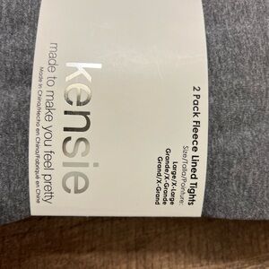Kensie Gray Fleece Lined Tights 2 Pack